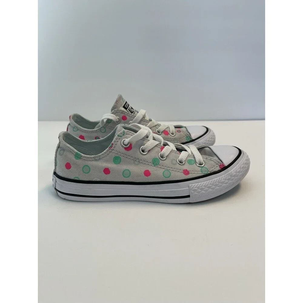 Converse - Polka Dot Mouse Neo Pink Green White Sneakers Size Girls Youth 1